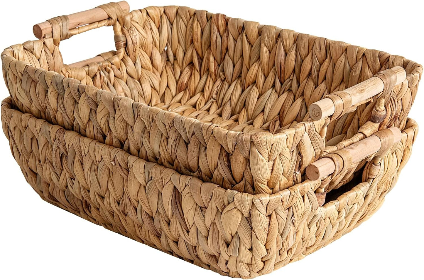 Hand-Woven Large Storage Baskets for Organizing - 2-Pack