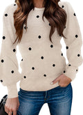 Womens Ribbed Knit Puff Sleeve Sweater - Cozy Everyday Staple