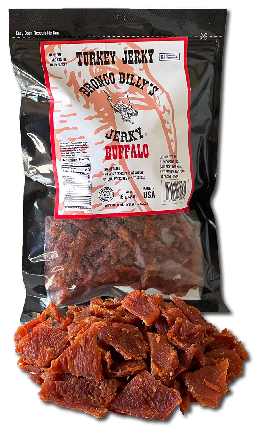 Bronco Billy's Turkey Jerky Buffalo Flavor - Perfect Low Carb Snack