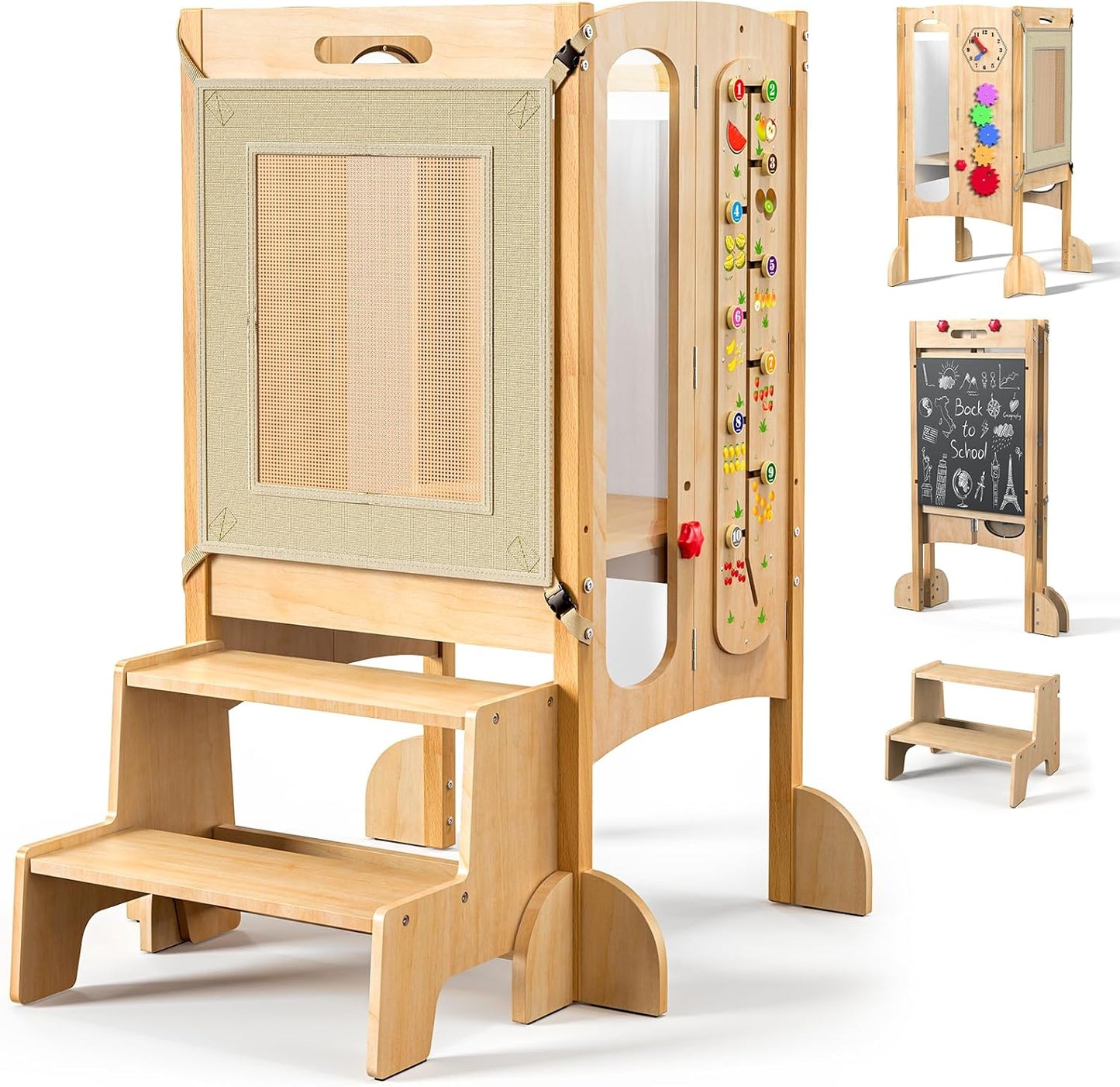 FlyingBoom Toddler Standing Tower: Safe, Foldable Kitchen Stool