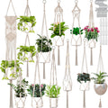 Macrame Plant Hangers 12 Pack - Boho Jute Hanging Planters for Pots