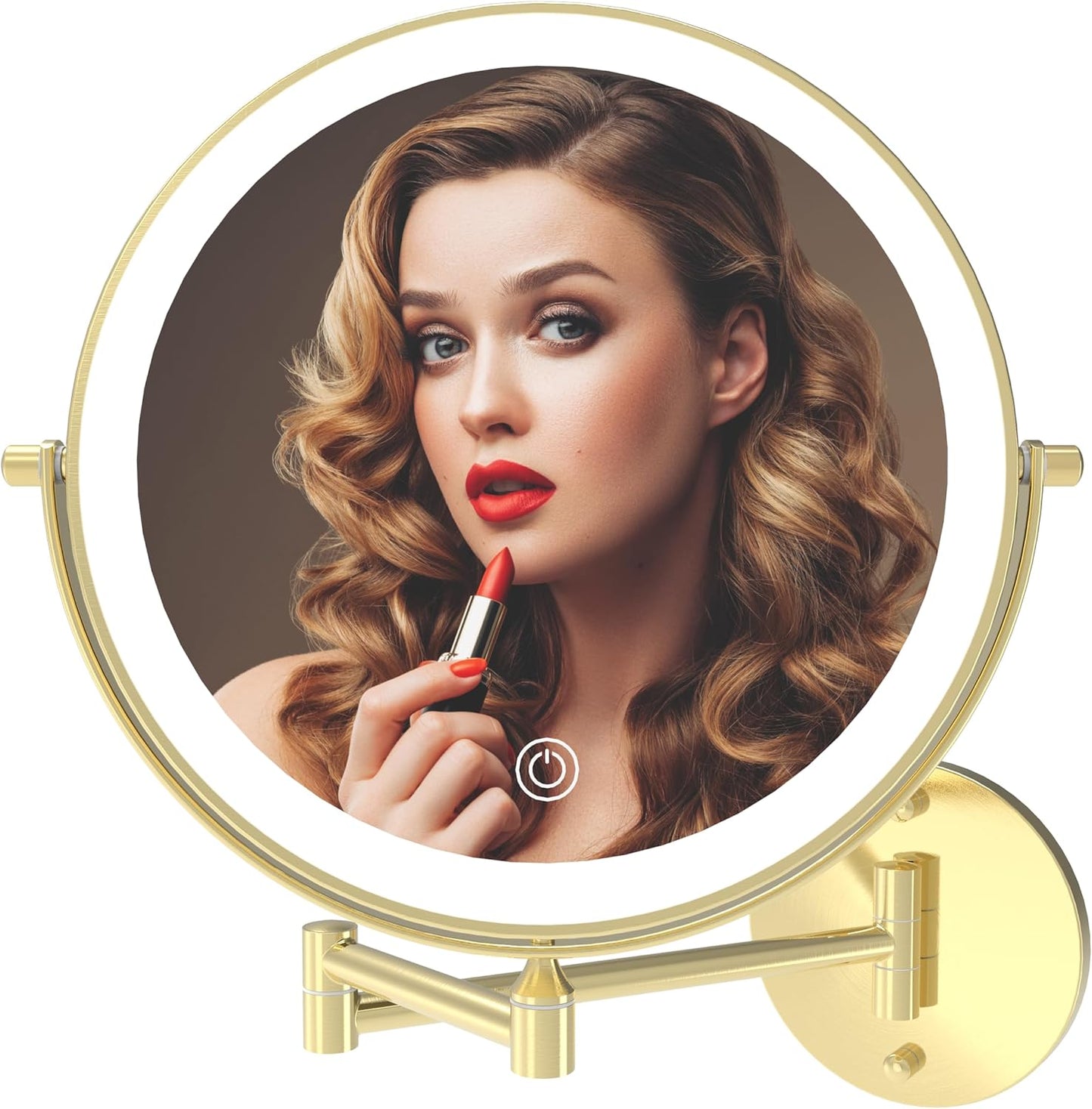 Rechargeable Wall Mounted Lighted Makeup Vanity Mirror 9 Inch