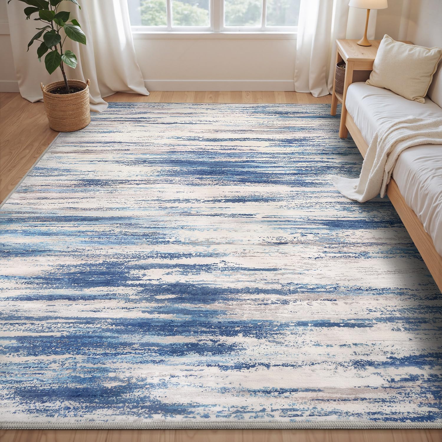 5x7 Area Rugs for Living Room, Soft Non-Slip Abstract Rug