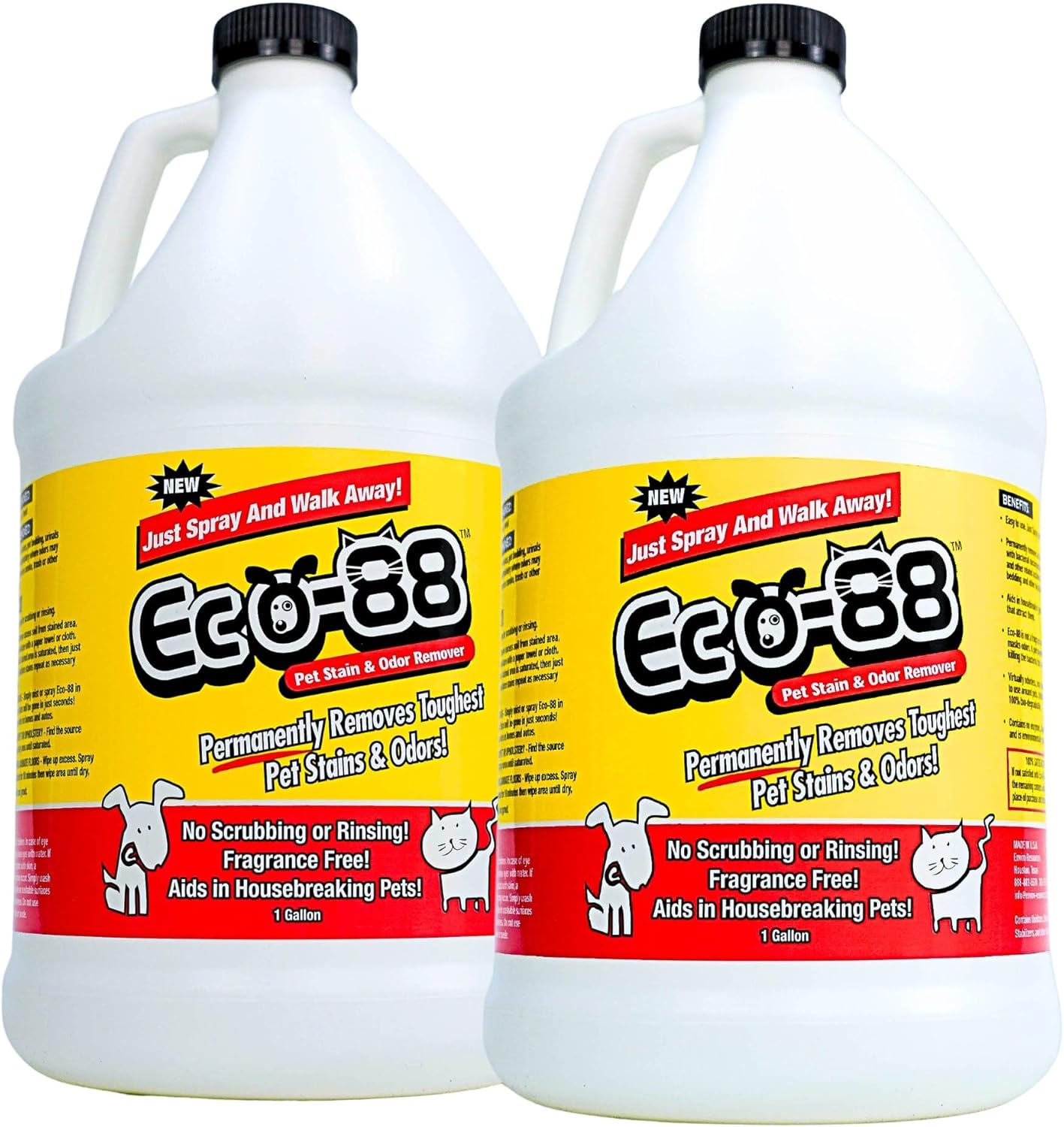 Pet Stain & Odor Remover - Eco-88 Two Gallon Refill Solution