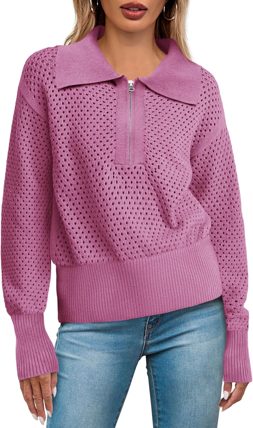 Stylish Women's Half Zip Pullover Sweater for All Occasions