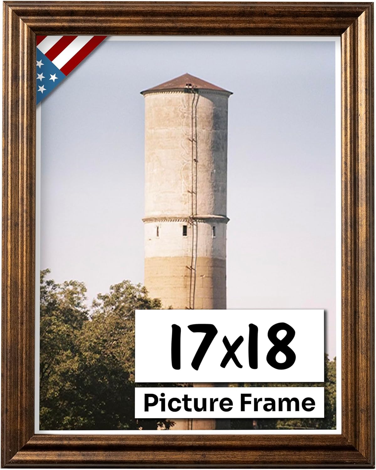 Vintage Rustic Bronze Picture Frame for Farmhouse Decor