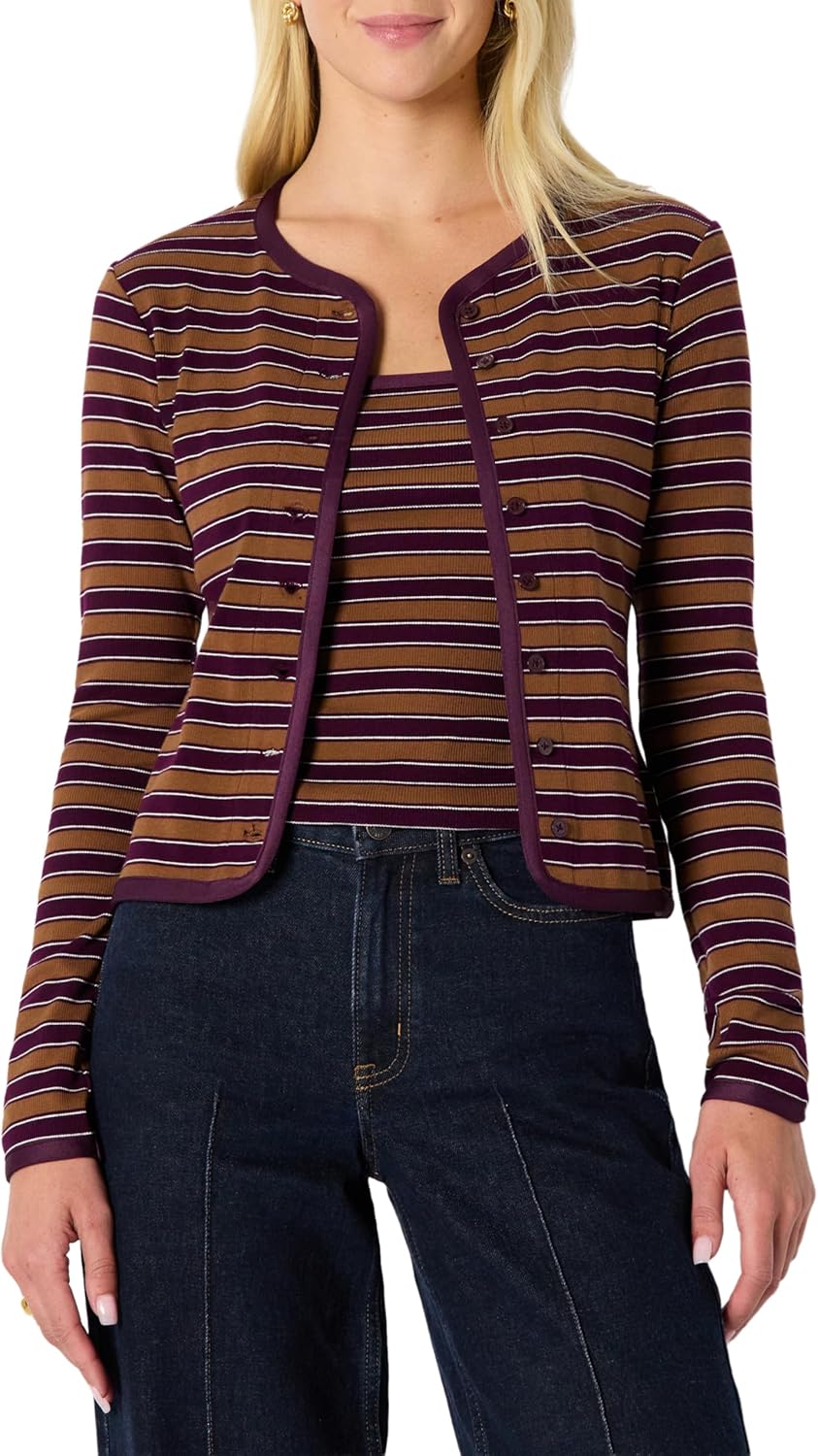 Women's Slim-Fit Ribbed Cardigan & Cami Set for Versatile Style