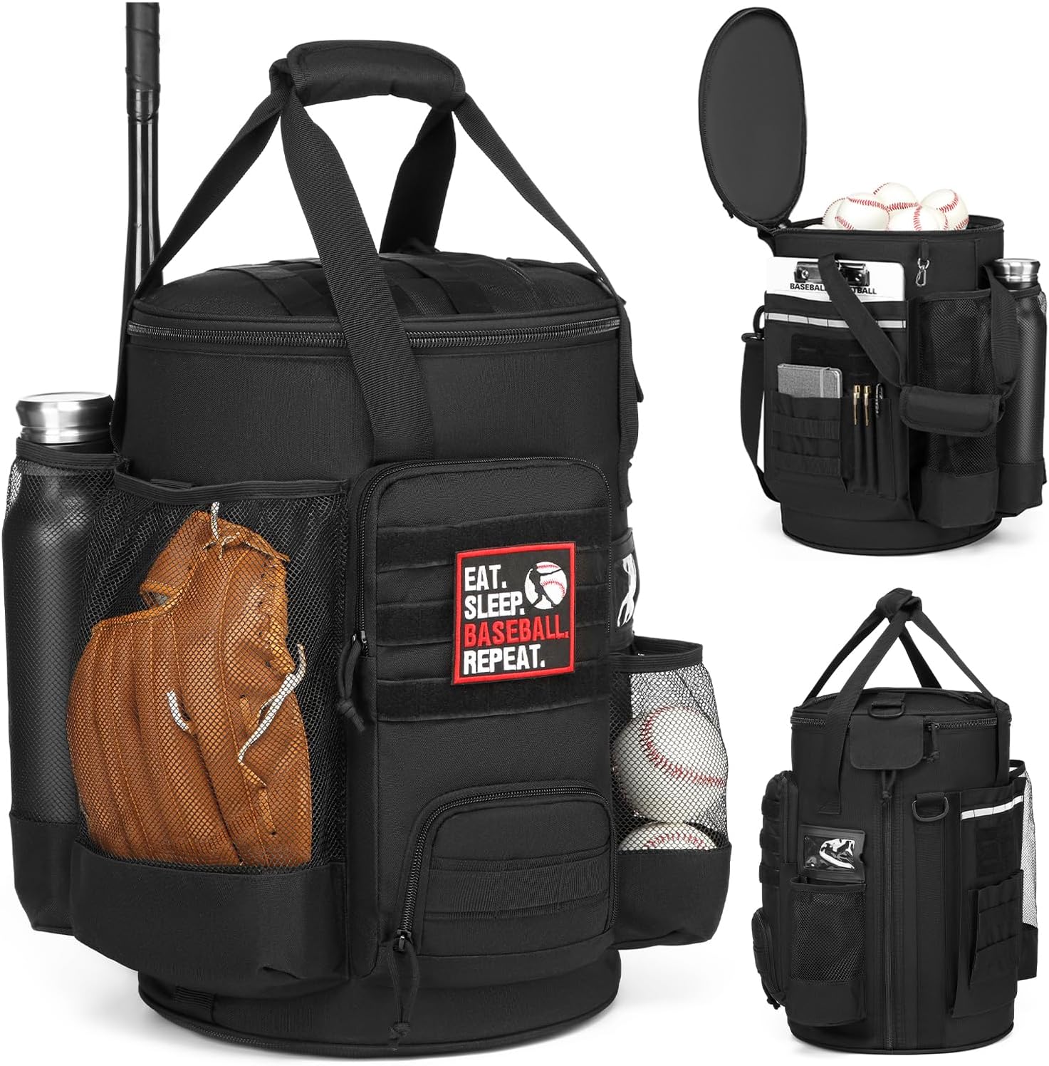 Baseball Bucket Bag Organizer with Anti-Slip Bottom and Pockets