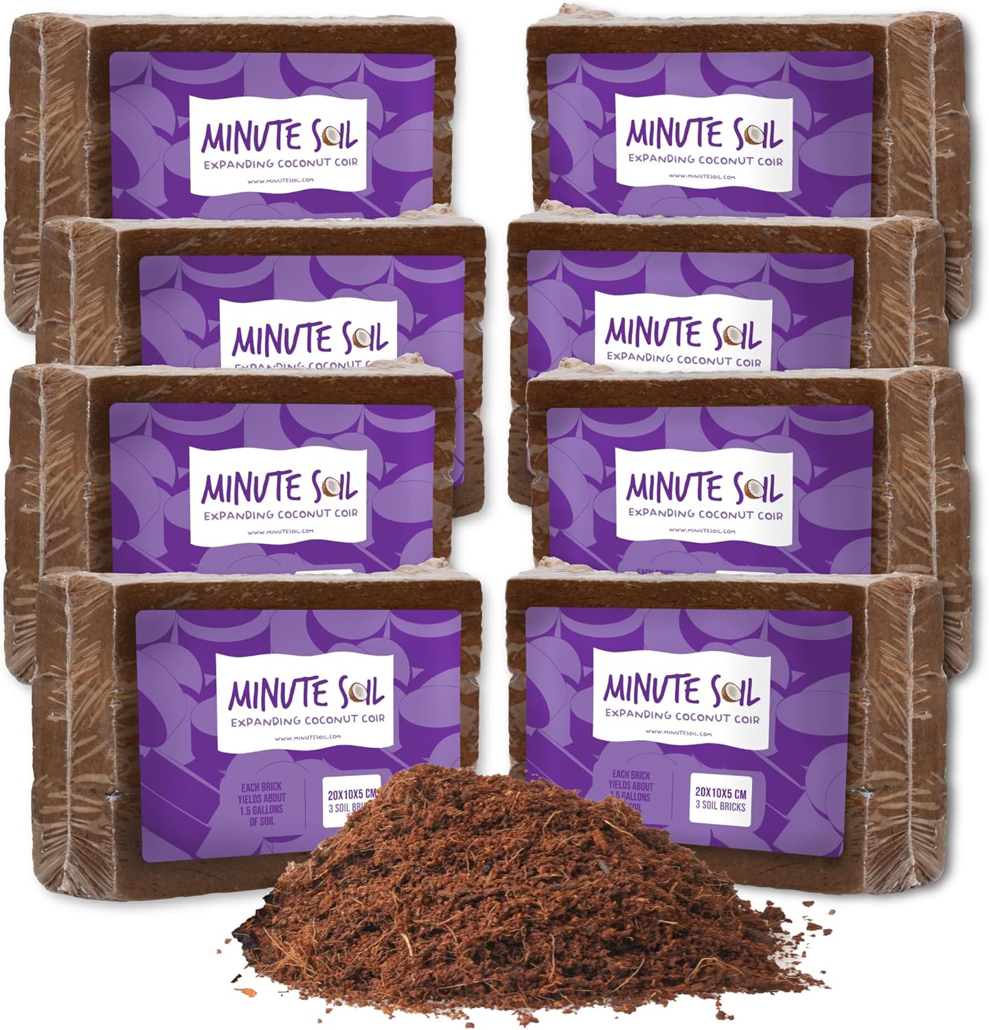 Minute Soil Eco-Friendly Coco Brick 24 Pack for Gardening Needs