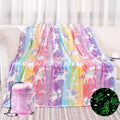 Glow in The Dark Blanket Unicorns Gifts for Girls - Soft 50x60 Throw