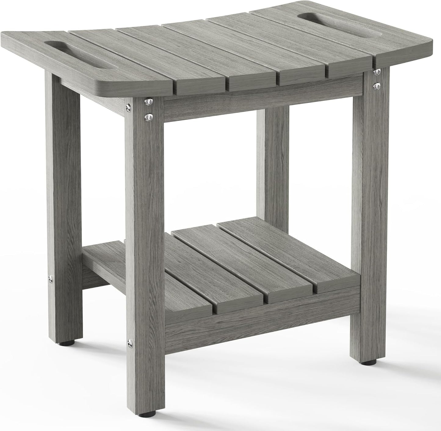 Space-Saving HIPS Shower Bench in Light Gray