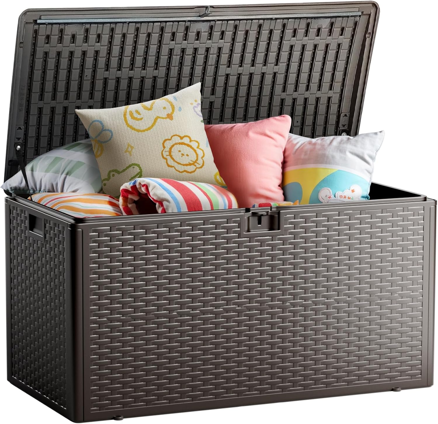 73 Gallon Deck Box for Outdoor Storage, Waterproof & Lockable