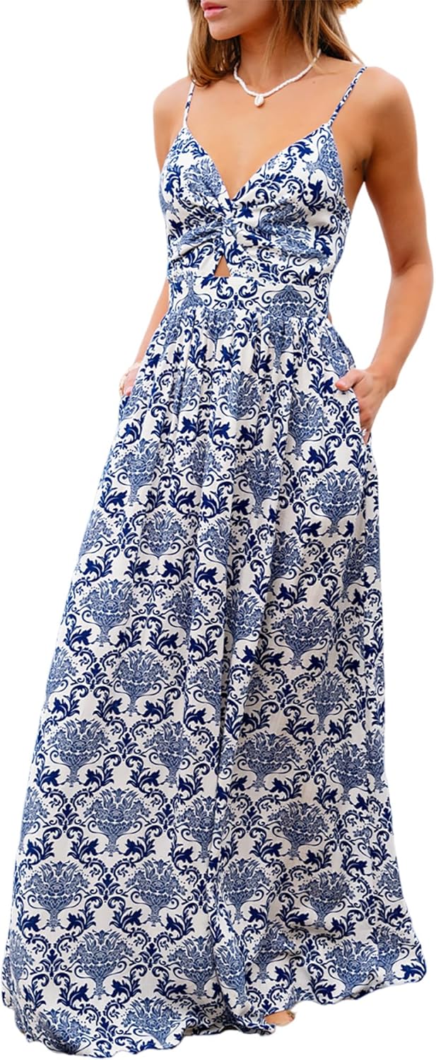 CUPSHE Women's Floral Print Maxi Dress for Summer Events