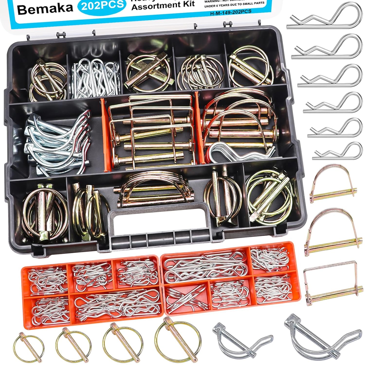 202Pcs Heavy Duty Hitch Pins Clip Pins Assortment Kit Review