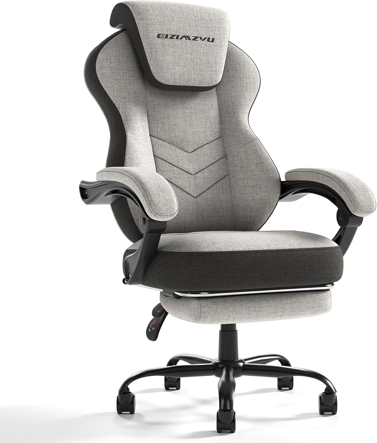 Gaming Chair with Adjustable Headrests and Footrest for Comfort