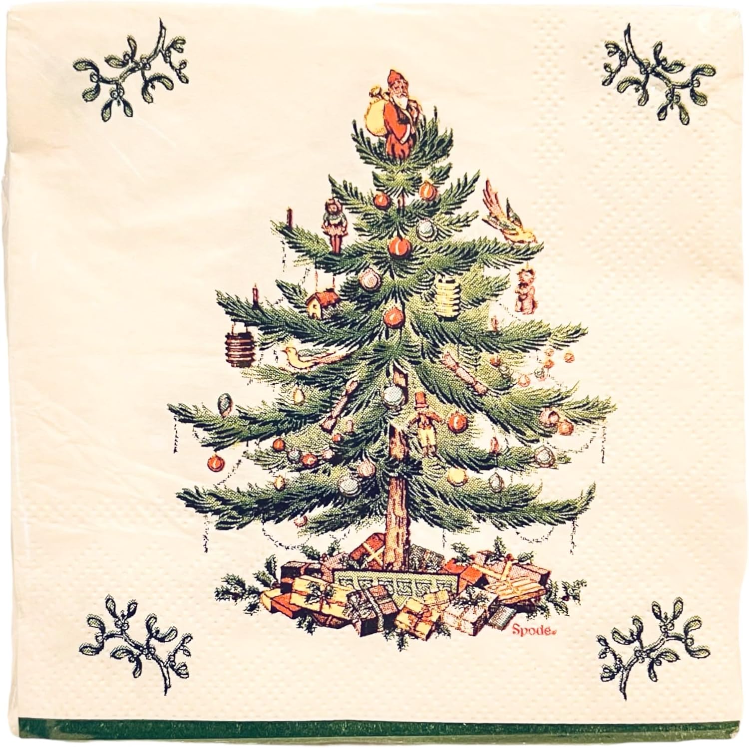 Spode Christmas Tree Cocktail Napkins - Festive 40ct