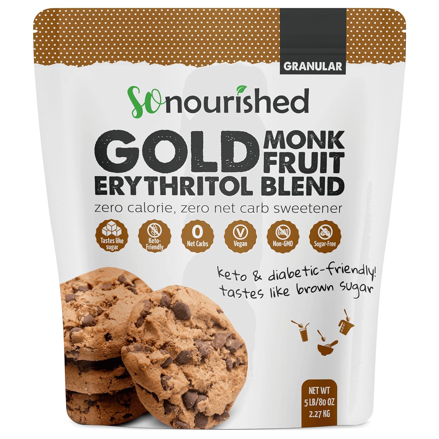 So Nourished GOLD Brown Sugar Alternative for Low Carb Dieters