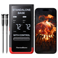 NIST Certified Smart Meat Thermometer: WiFi Range, 6 Sensors, 2 Probes (Red)