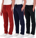 Boys Tech Fleece Open Bottom Sweatpants 3 Pack - Soft, Warm Fit