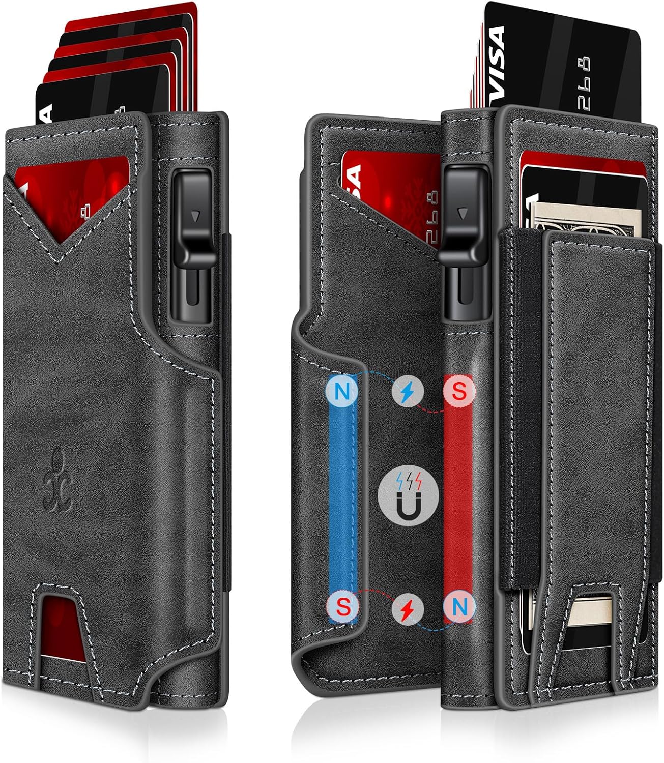 Slim Pop Up Card Holder Wallet for Men with RFID Blocking