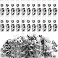 400 Pack Metal Badge Clips with Clear PVC Straps - Bulk ID Badge Clips