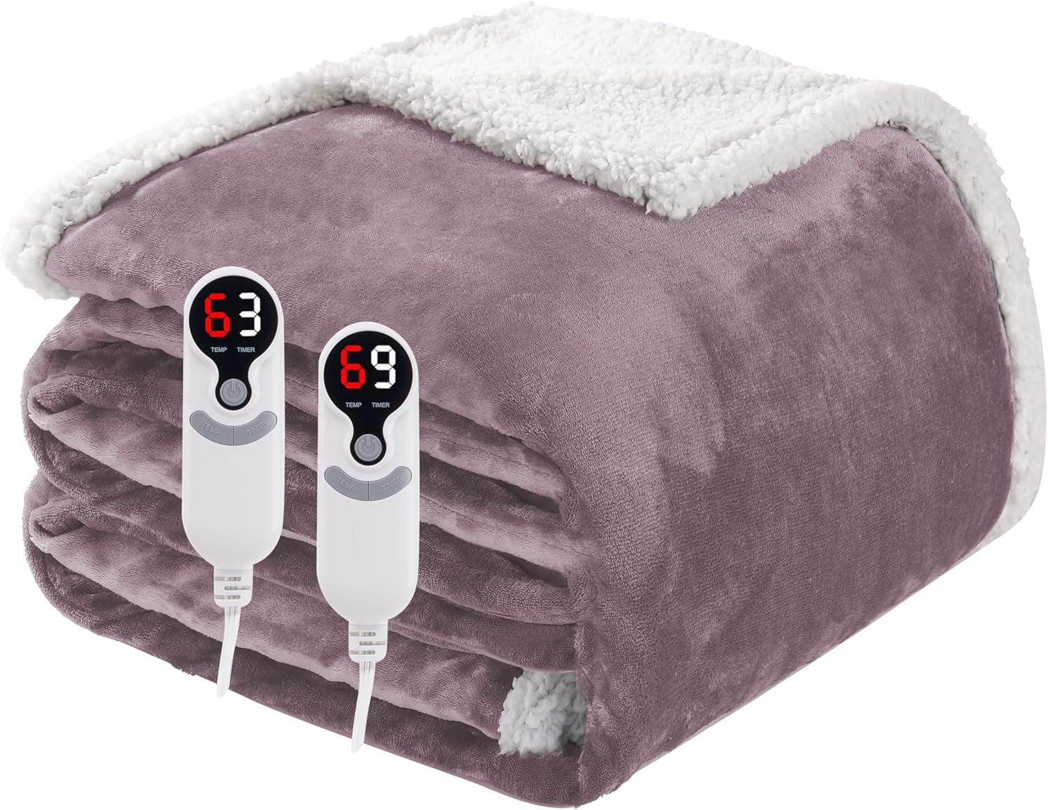 Electric Heated Blanket Queen Size with Dual Controllers for Comfort
