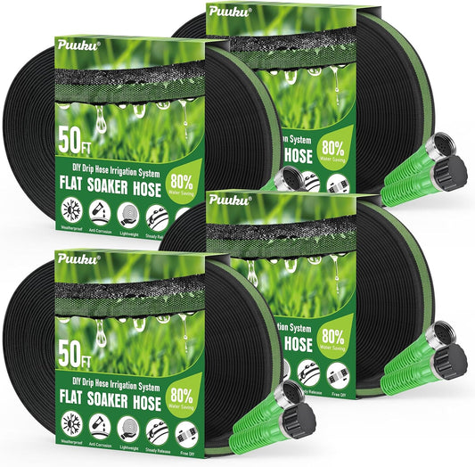 Flat Soaker Hose 200FT for Efficient Watering and Irrigation