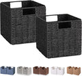 Vagusicc Wicker Basket Set of 2 - Foldable 9 in Cube Storage Bins