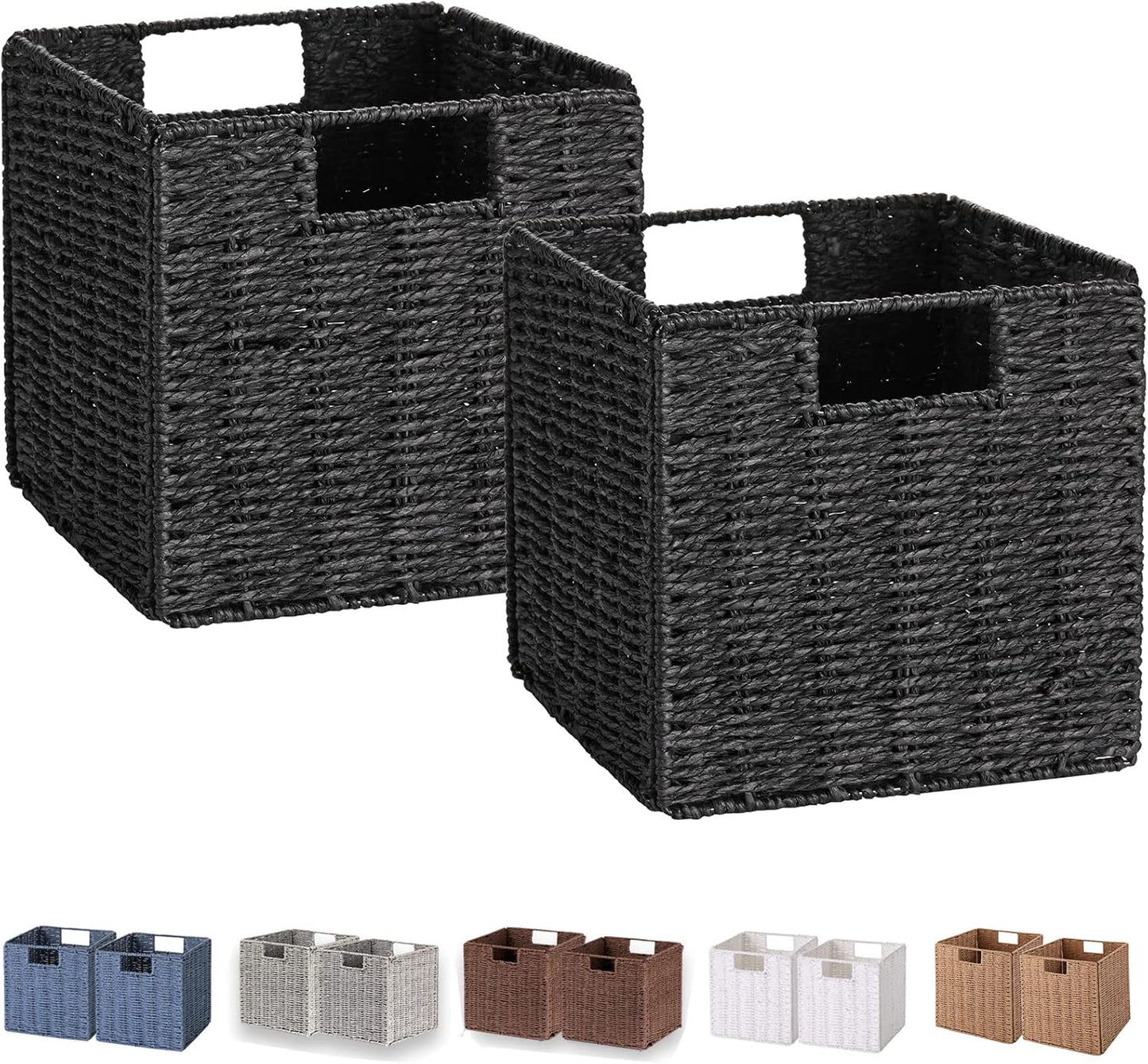 Vagusicc Wicker Basket Set of 2 for Stylish Storage Solutions