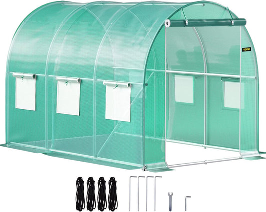 VEVOR 10x7 Walk-in Greenhouse - Portable Plant Paradise!