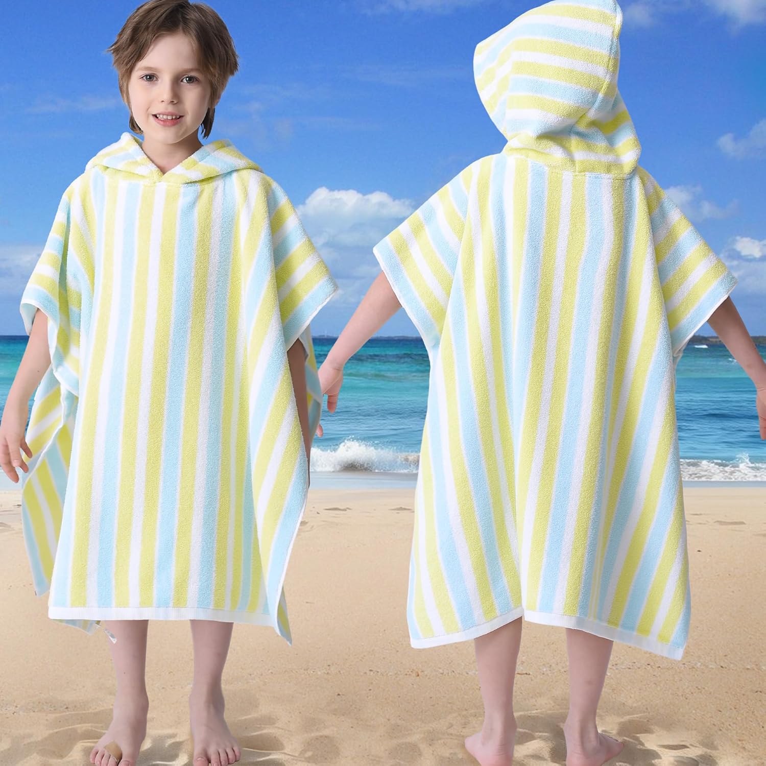 VOOVA & MOVAS Kids Poncho Towels - Soft Cotton for Pool Fun