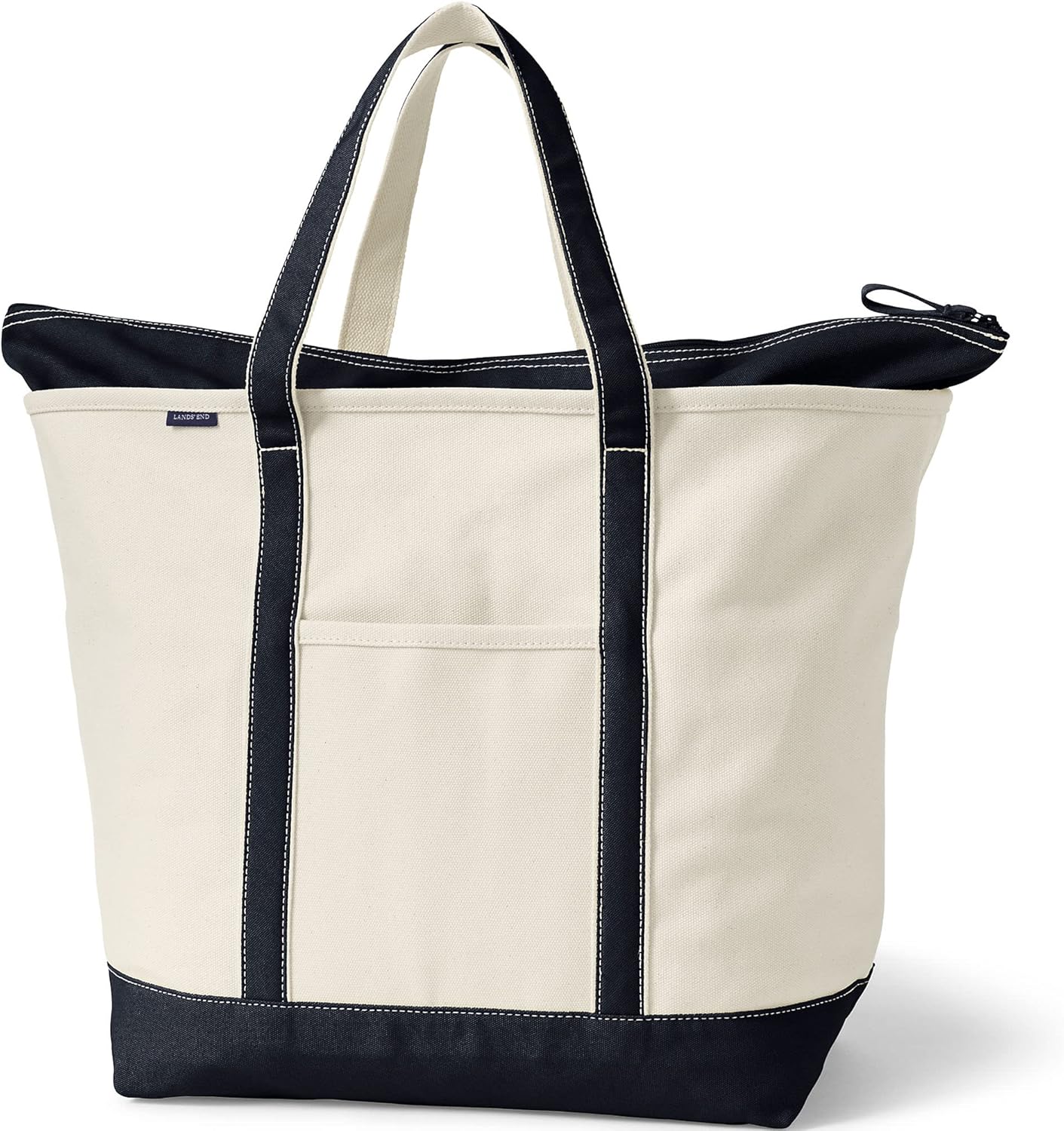 Lands' End Zip Top Canvas Tote Bag: Durable & Stylish