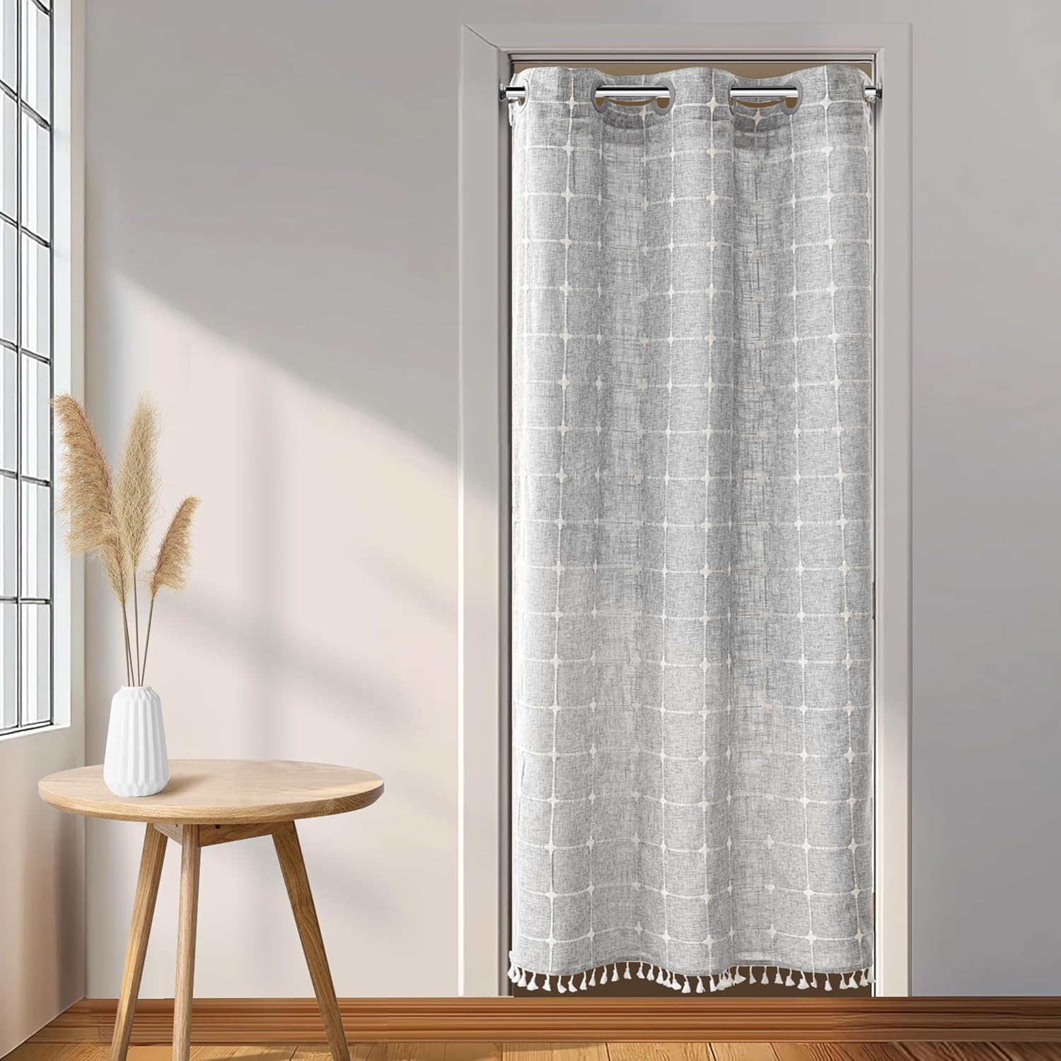 River Dream Farmhouse Shower Curtain with Snap-in Liner Design