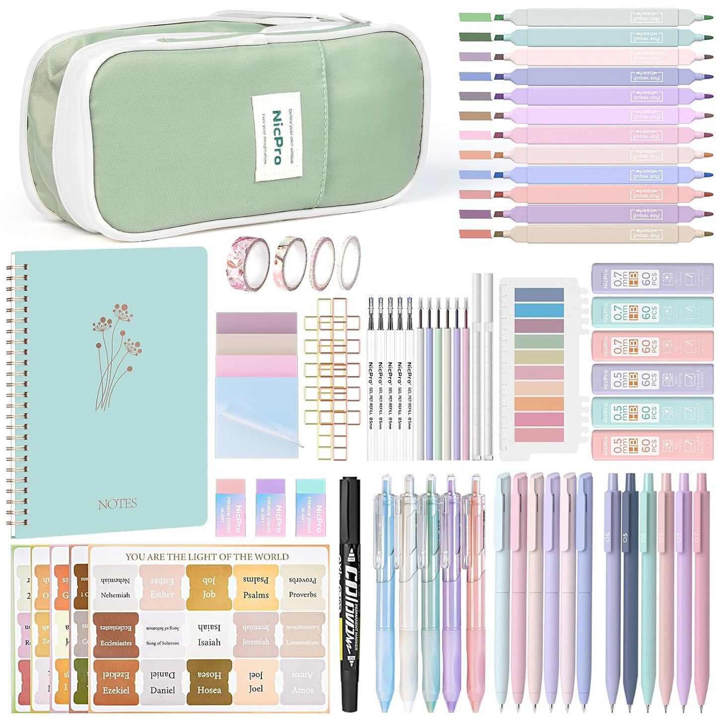 Nicpro 76PCS Bible Study Supplies Kit for Creative Reflection