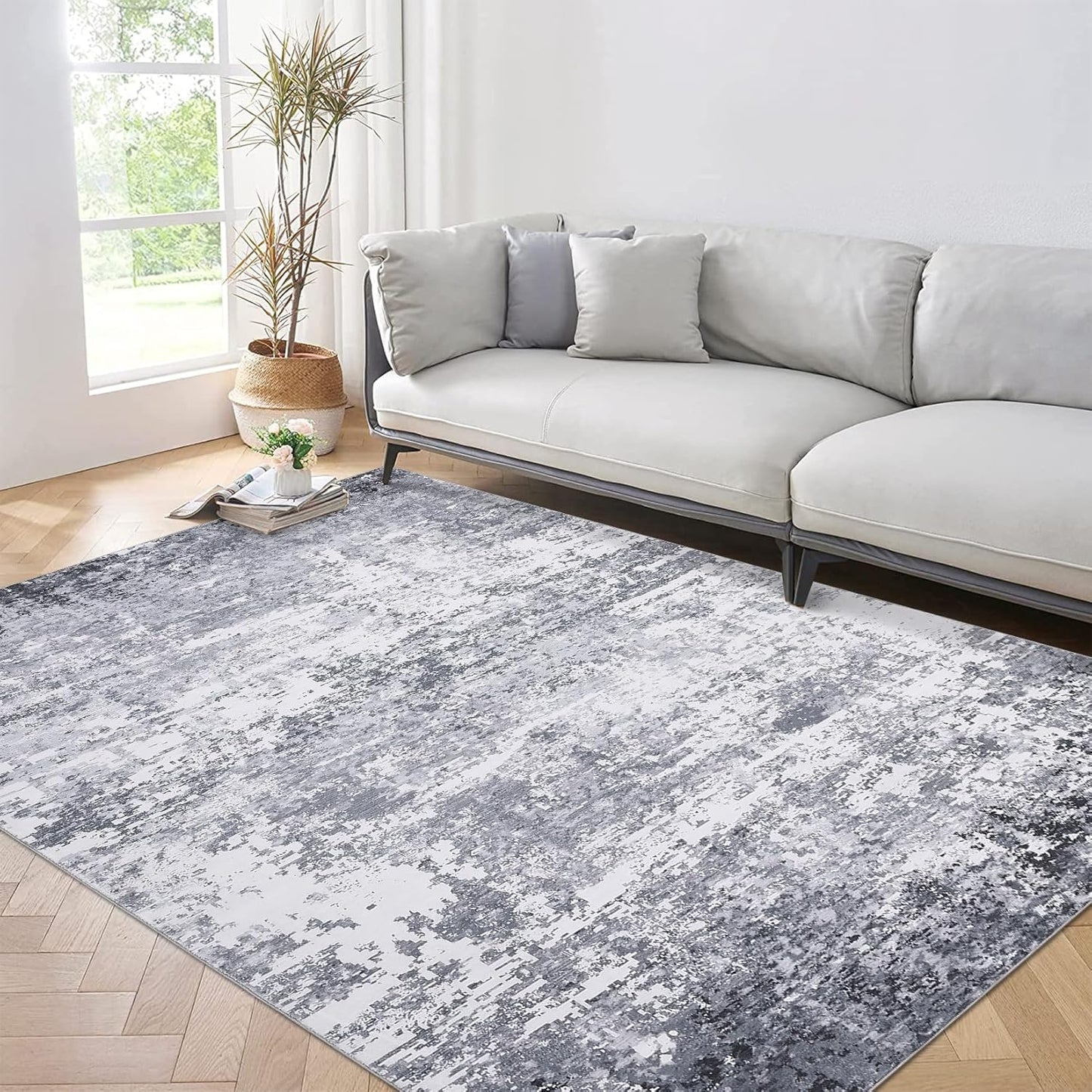 6x9 Modern Abstract Area Rug Non Slip Soft Carpet for Home