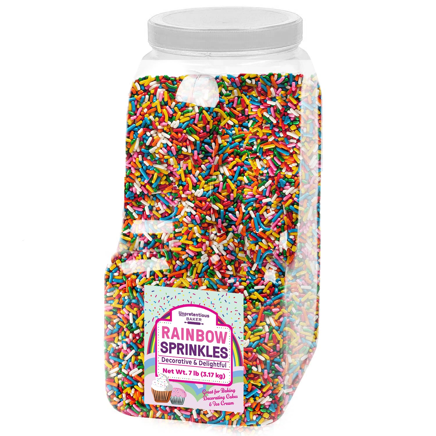 Rainbow Sprinkles for Baking and Decorating - 7 Pound Bulk Size