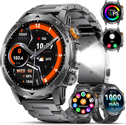 Military Smart Watches for Men with 110+ Sports Modes & More