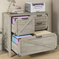 Lateral File Cabinet with 4 Drawers - Rustic Grey Farmhouse File