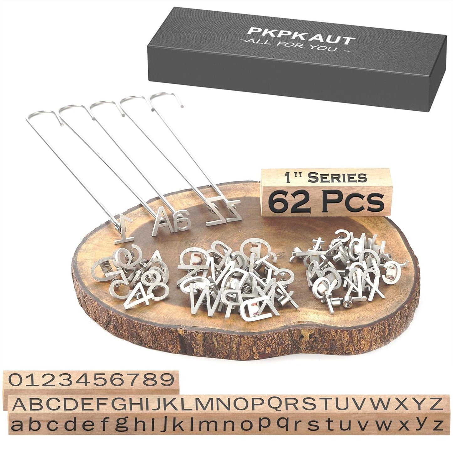 62Pcs Custom Wood Branding Iron for Personalized Crafts & Gifts
