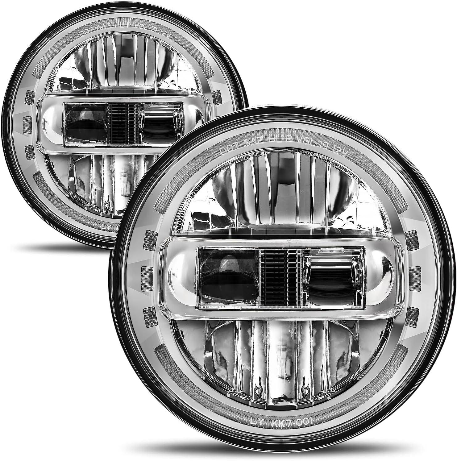 AUDEXEN 7 Inch LED Headlights for Jeep Wrangler JK 1997-2018
