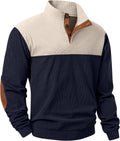 Corduroy Quarter Button Pullover Sweatshirt - Warm Casual Fall Layer