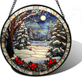 Stained Glass Window Hanging by Sun Catcher - 11.8in Decor