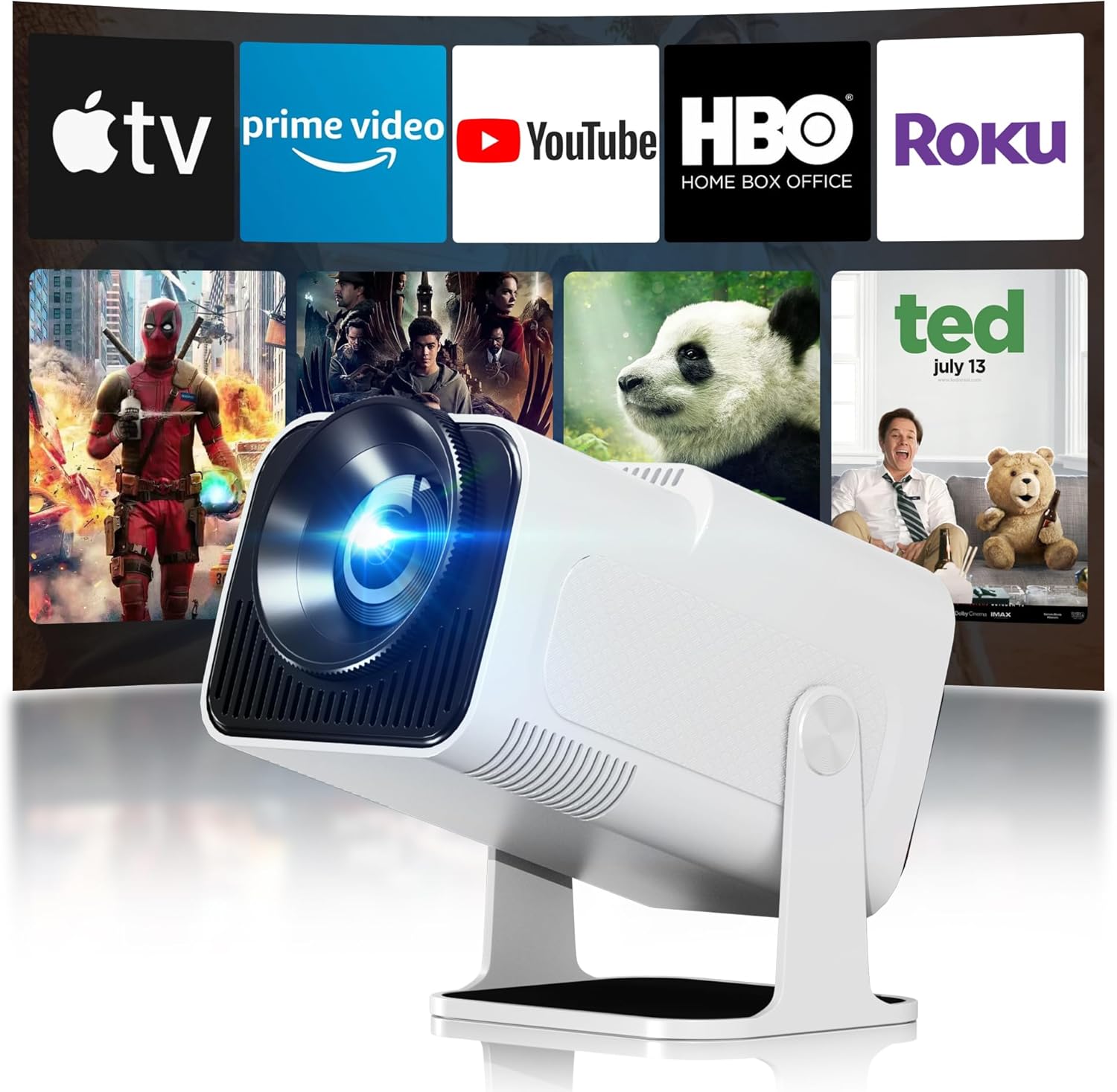 HausKit Smart Mini Projector: 4k Portable & WiFi Enabled