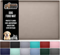 Waterproof Silicone Pet Feeding Mat 28x18 Beige - Raised Edge Spill