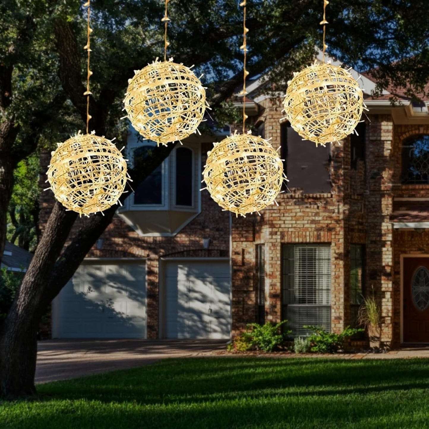 Outdoor Balls String Lights 4 Pack for Garden and Home Decor
