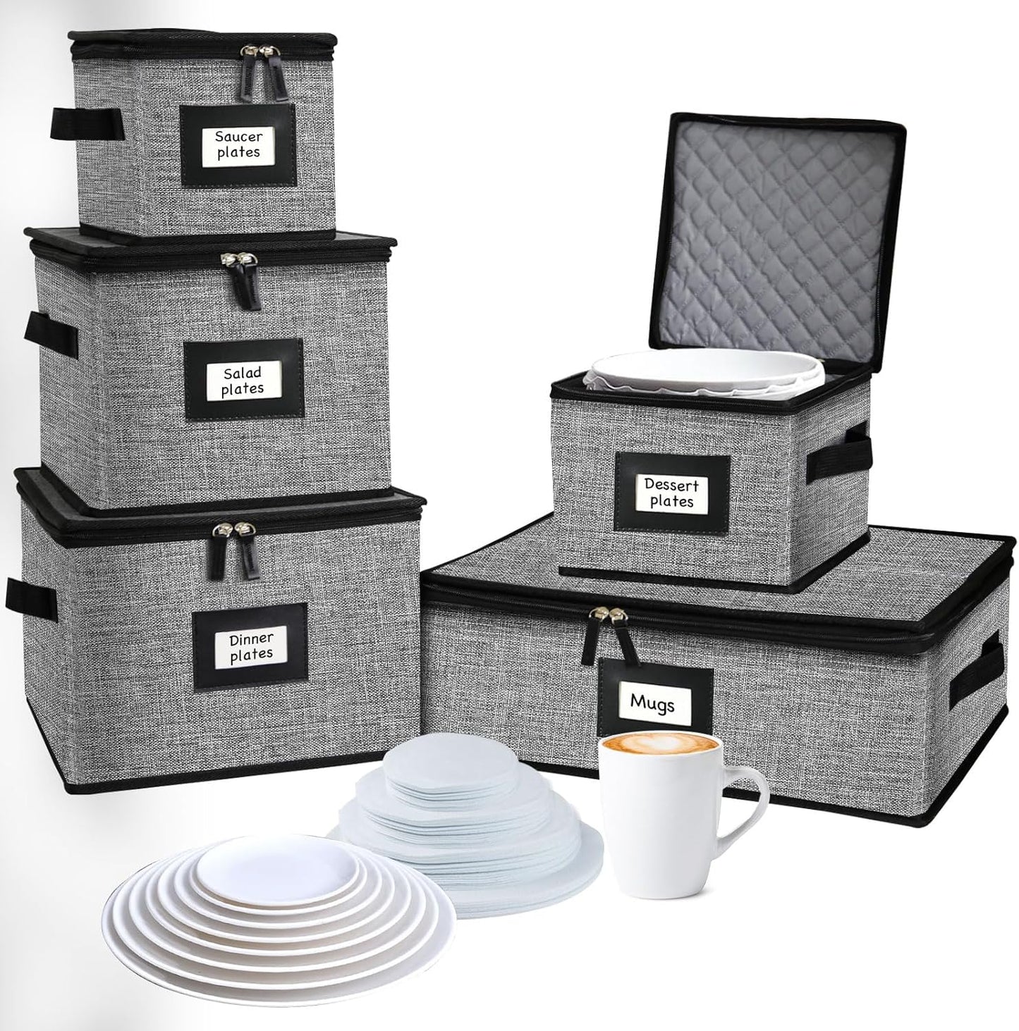 5 Pack China Storage Containers for Safe Dish Packing and Moving