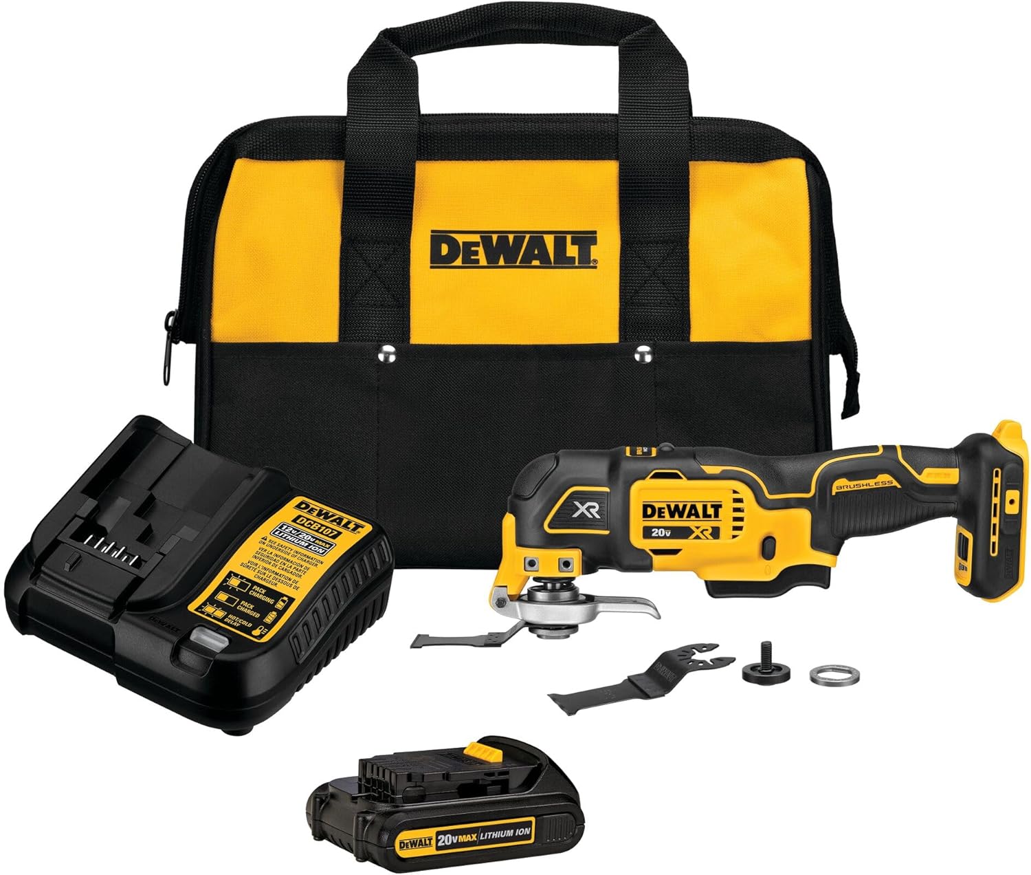 DEWALT 20V MAX XR Oscillating Tool Kit with Blades and Charger