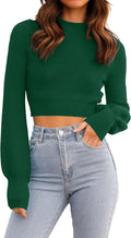 Trendy ZESICA Women's Fall Cropped Sweater with Elegant Mock Neck