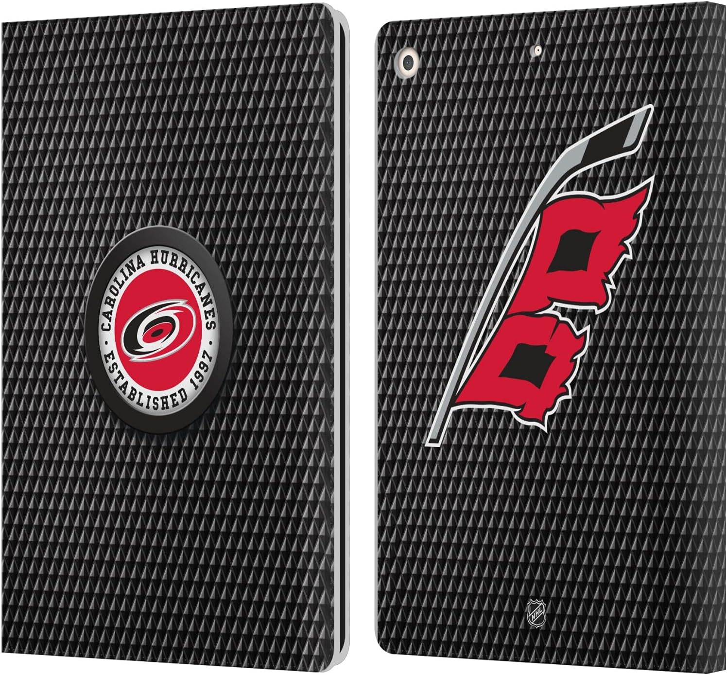 NHL Puck Texture Leather Wallet Case for iPad 10.2 2019/2021