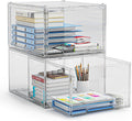 Clear Desktop Drawer Organizers for Makeup and Office Supplies